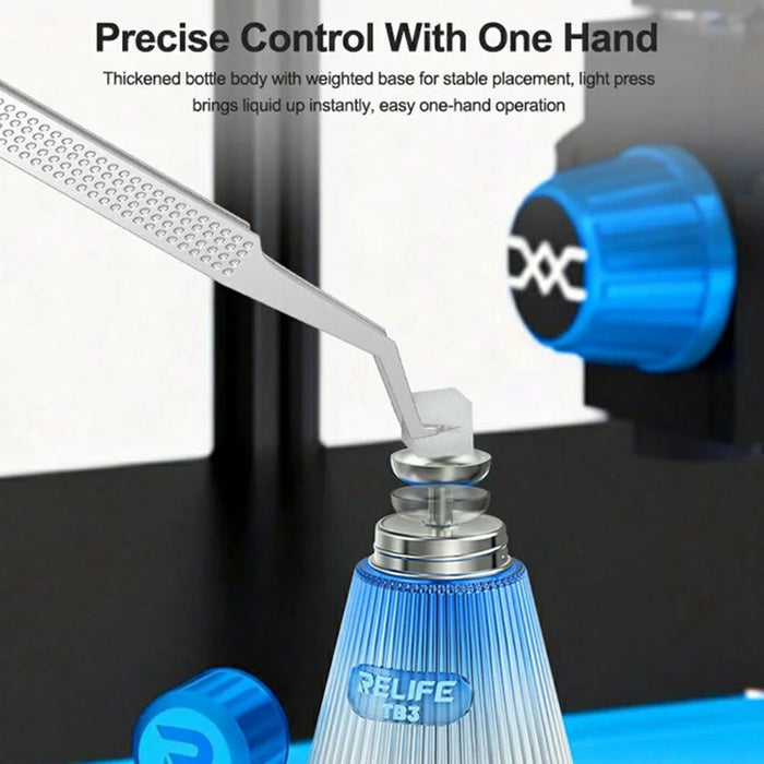 RELIFE TB3 Copper Core Pump Solvent Bottle 150ml Press Dispense Storage Device For PCB Cleaner Alcohol - Blue - 4