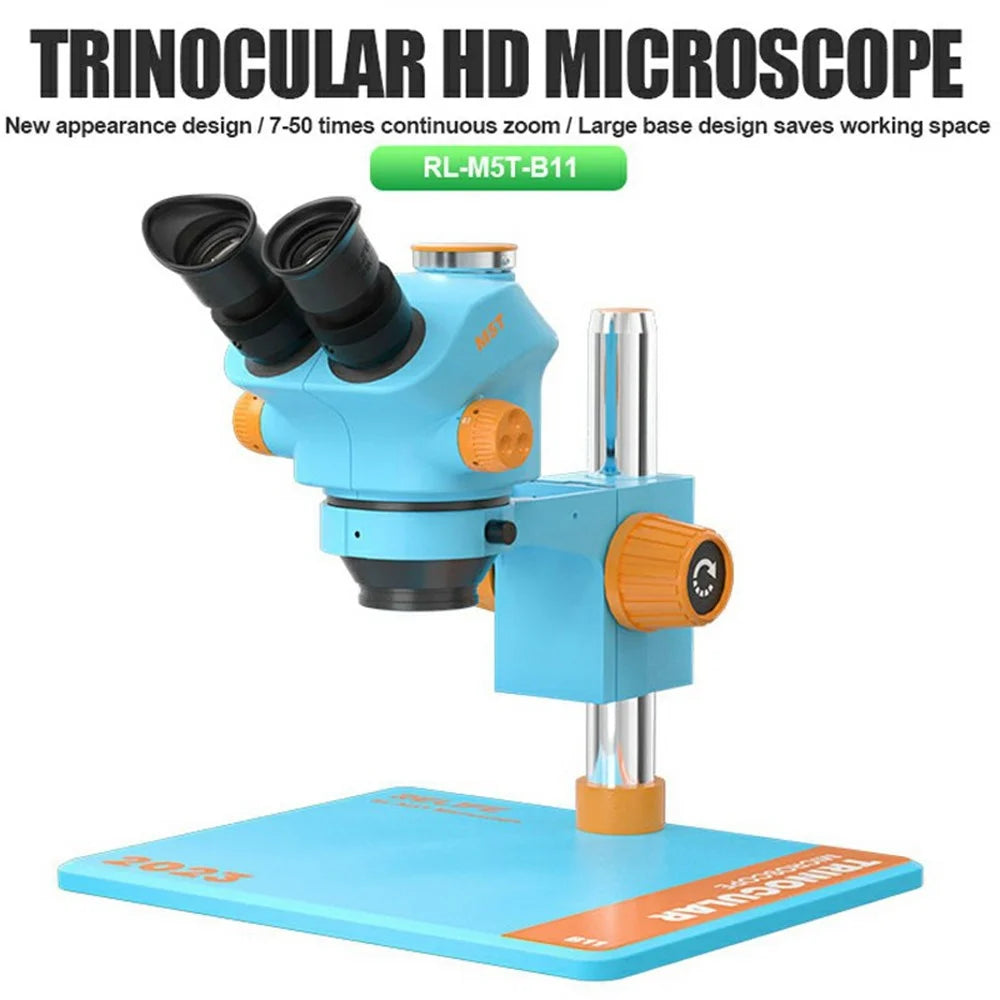 RELIFE RL-M5T-B11 Trinocular HD Microscope 7-50X Zoom Microscope for Phone Repair - 3