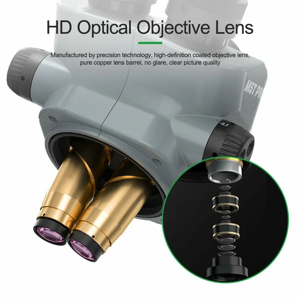 RELIFE RL-M5T Pro-B11 Trinocular HD Microscope 7-50X Zoom for PCB Inspection Repair - 6