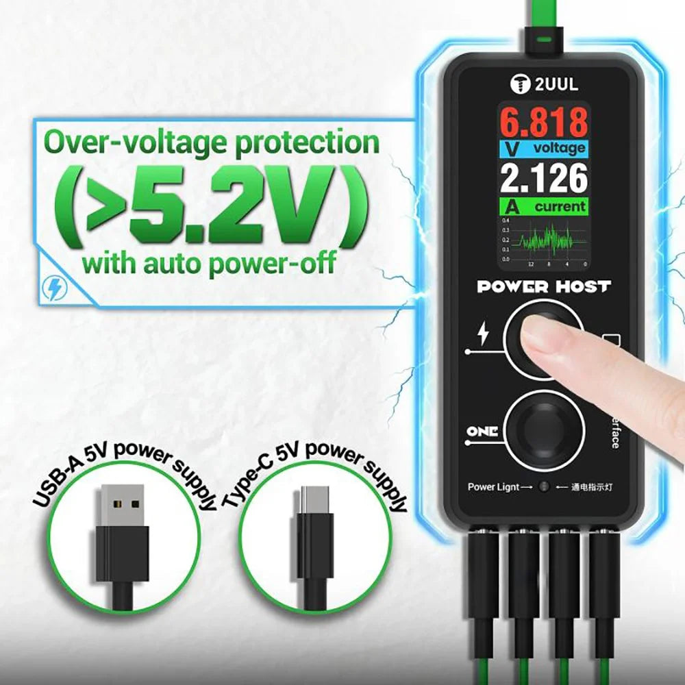 2UUL PW15 Digital Display Power Host Ampere Voltage Meter for Electronic Device Repair - 4