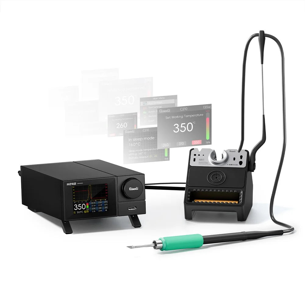 QIANLI H240 Smart Soldering Station for Electronic Repair Rapid Heating Soldering Iron with Precise PID Temperature Control - EU Plug - 1