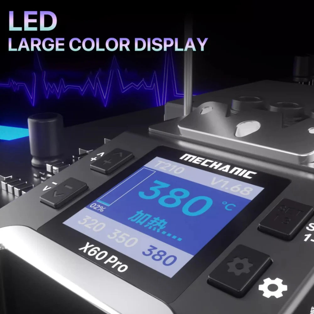 MECHANIC X60Pro Single Station Precision Soldering 2S Rapid Heating LED Display Soldering Station - EU Plug - 3