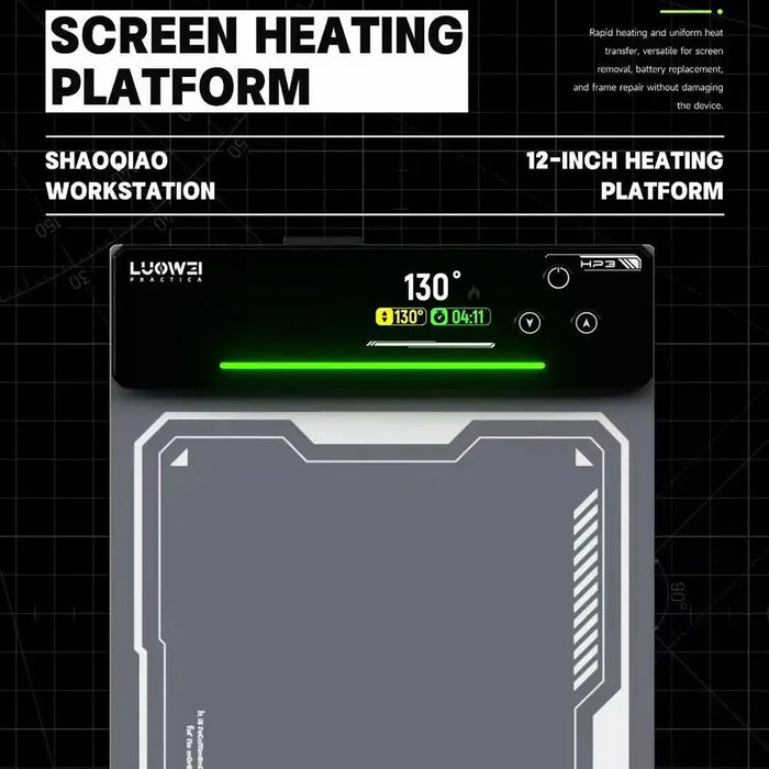 LUOWEI HP3 12 Inch Screen Heating Pad Fast Heating Temperature Control Mat for Phone Tablet Repair - EU Plug - 3
