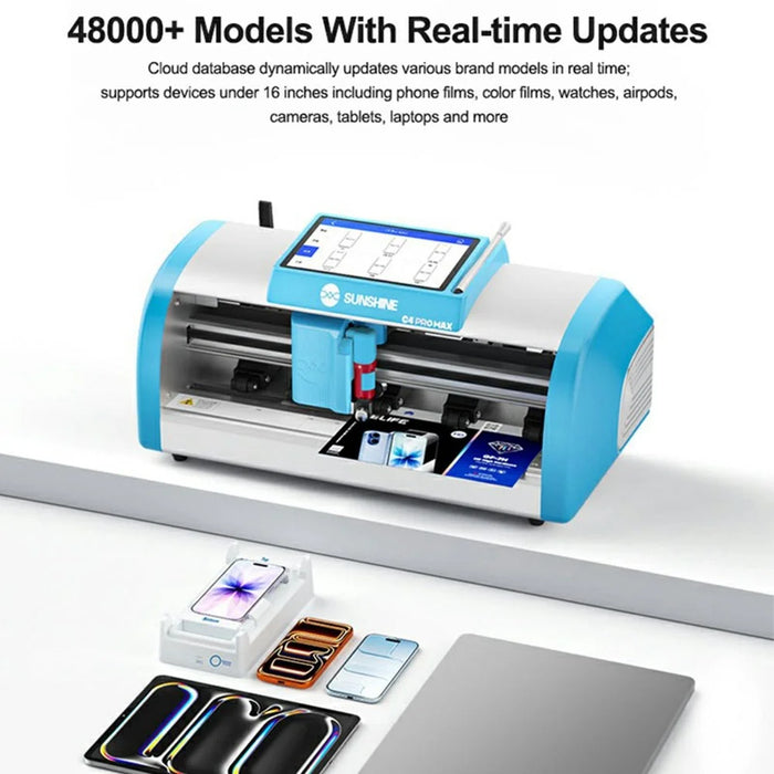 SUNSHINE C4 Pro Max Intelligent Film Cutting Machine Blade Pressure Control QR Code Recognition 7 Inch Touch Screen - EU Plug - 6