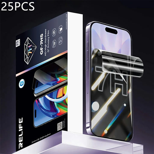 RELIFE GF-7HS 25Pcs 7H Hardness Anti-Spy Full Screen Protector PET Hydrogel Film (Work with SUNSHINE C4 Pro / C4 Pro Max) - Black - 1
