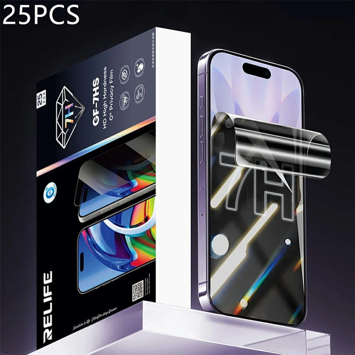 RELIFE GF-7HS 25Pcs 7H Hardness Anti-Spy Full Screen Protector PET Hydrogel Film (Work with SUNSHINE C4 Pro / C4 Pro Max) - Black - 1