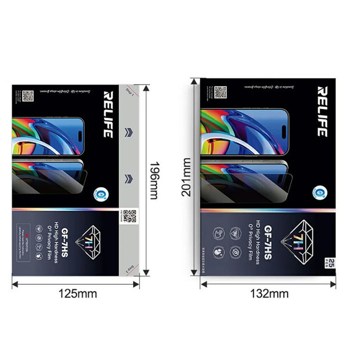 RELIFE GF-7HS 25Pcs 7H Hardness Anti-Spy Full Screen Protector PET Hydrogel Film (Work with SUNSHINE C4 Pro / C4 Pro Max) - Black - 7