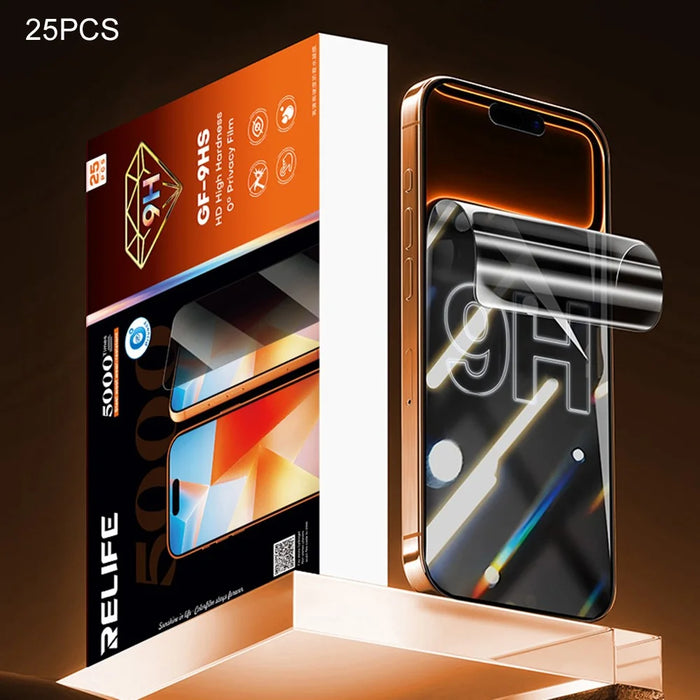 RELIFE GF-9HS 25Pcs 9H Hardness Anti-Spy Screen Protector Full Cover PET Hydrogel Film (Work with SUNSHINE C4 Pro  /  C4 Pro Max) - Black - 1