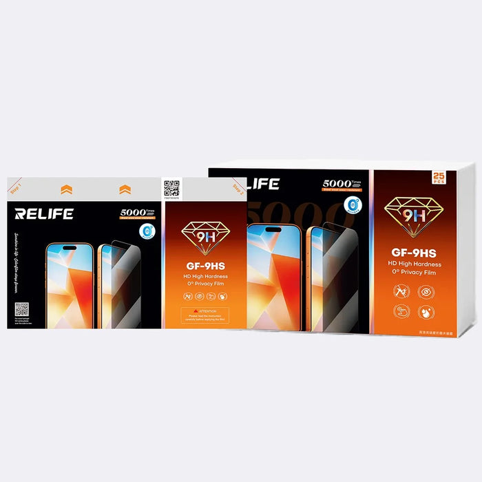 RELIFE GF-9HS 25Pcs 9H Hardness Anti-Spy Screen Protector Full Cover PET Hydrogel Film (Work with SUNSHINE C4 Pro  /  C4 Pro Max) - Black - 7