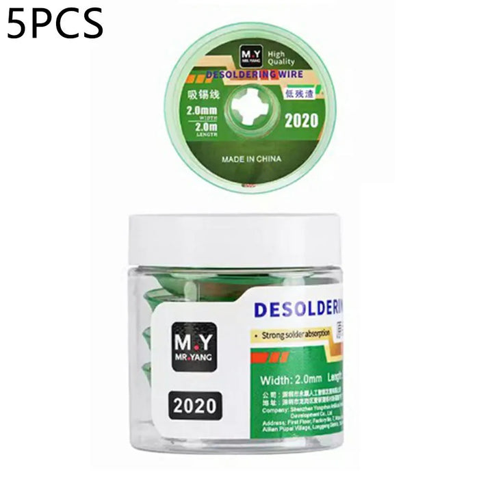 MY 5Pcs  /  Bottle 2MM Desoldering Wire High Purity Copper Braid Low Residue Powerful Tin Absorbent Tape - 2020 2M - 1