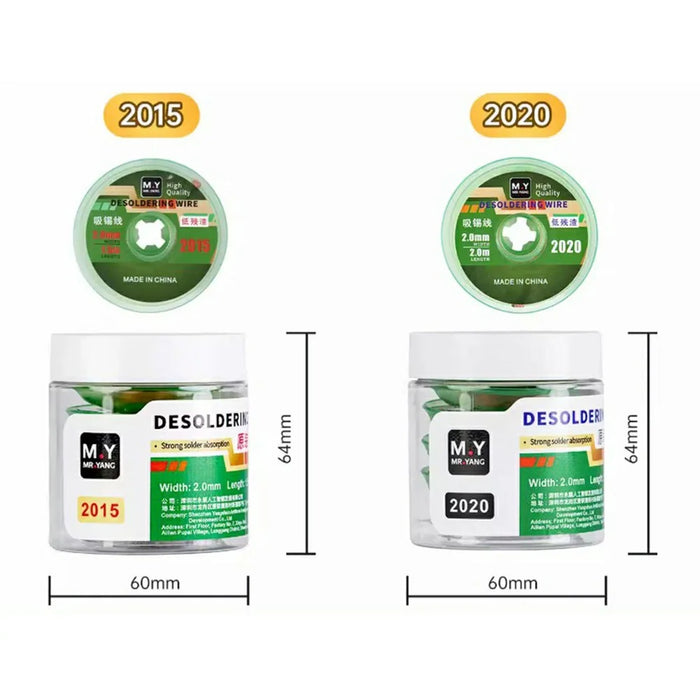 MY 5Pcs  /  Bottle 2MM Desoldering Wire High Purity Copper Braid Low Residue Powerful Tin Absorbent Tape - 2020 2M - 5
