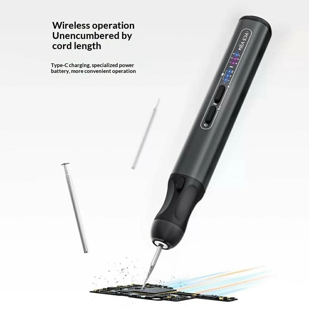 YCS Wireless Electric Sanding Pen with 7Pcs Sanding Heads 280mAh Fast Charging Precision Grinding Tool - Black - 2