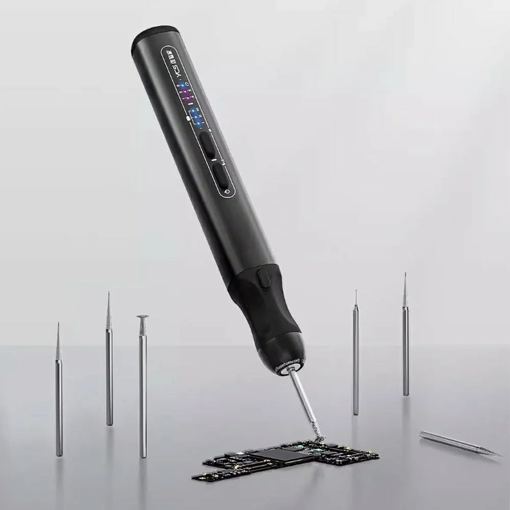 YCS Wireless Electric Sanding Pen with 7Pcs Sanding Heads 280mAh Fast Charging Precision Grinding Tool - Black - 7