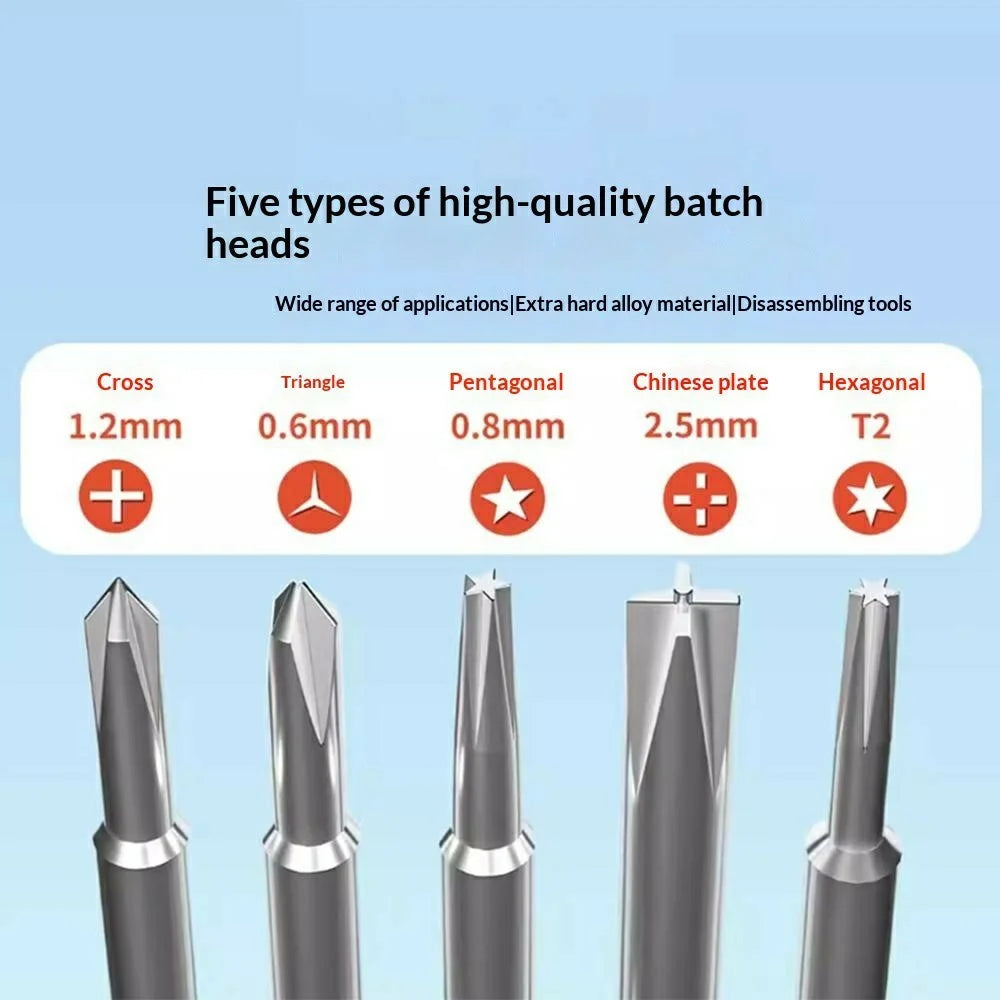 YCS 2D Y101 Precision Screwdriver Set Magnetic Bits Electronics Repair Tool For Phone Laptop Tablet - Cross 1.2 - 4