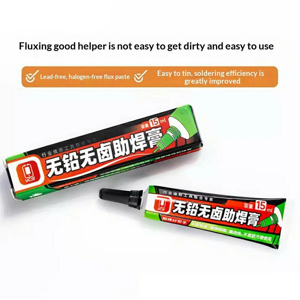 YCS 15ML Lead Free Halogen Free No Clean Flux Paste For Phone Chip  /  Precision Circuit Soldering Repair - 2