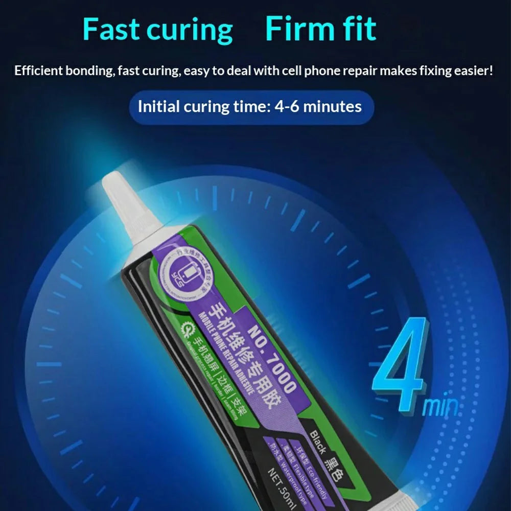 YCS Phone Repair Adhesive 50ML Fast Curing Glue For Screen Lifting  /  Degumming  /  Light Leakage Fix - NO.7000 Black - 2