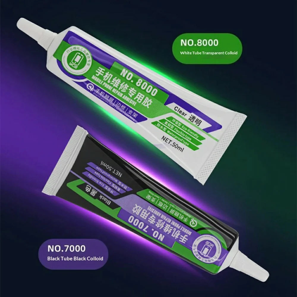 YCS Phone Repair Adhesive 50ML Fast Curing Glue For Screen Lifting  /  Degumming  /  Light Leakage Fix - NO.7000 Black - 4