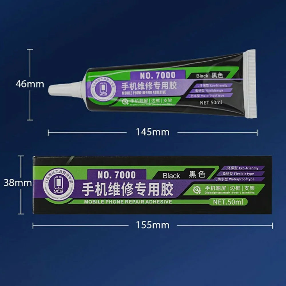 YCS Phone Repair Adhesive 50ML Fast Curing Glue For Screen Lifting  /  Degumming  /  Light Leakage Fix - NO.7000 Black - 6