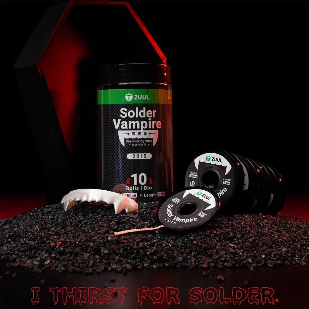 2UUL DW15 10Pcs 1.5m Solder Vampire Desoldering Wick for PCB Motherboard Soldering Repair - 3