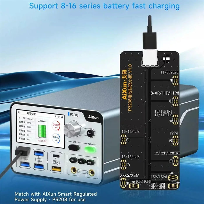 AIXUN P3208 Battery Fast Charging Detection Board for iPhone 8 - 16 Series Repair Testing Tool - 2