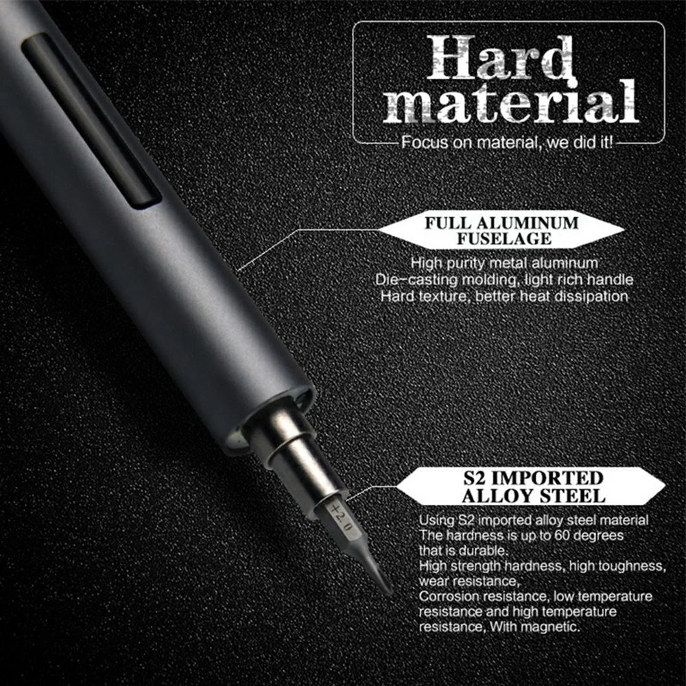 SUNSHINE SD-18E Lithium Electric Precision Screwdriver Kit 14Pcs S2 Alloy Steel Bits 3 LED Lights - Black - 3
