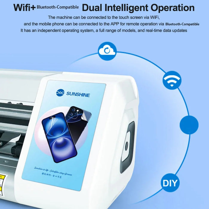SUNSHINE Y25 Plus Smart Film Cutting Machine WiFi / Bluetooth-compatible 16 Inch Screen Protector Cutter Support 20000+ Models - EU Plug - 5