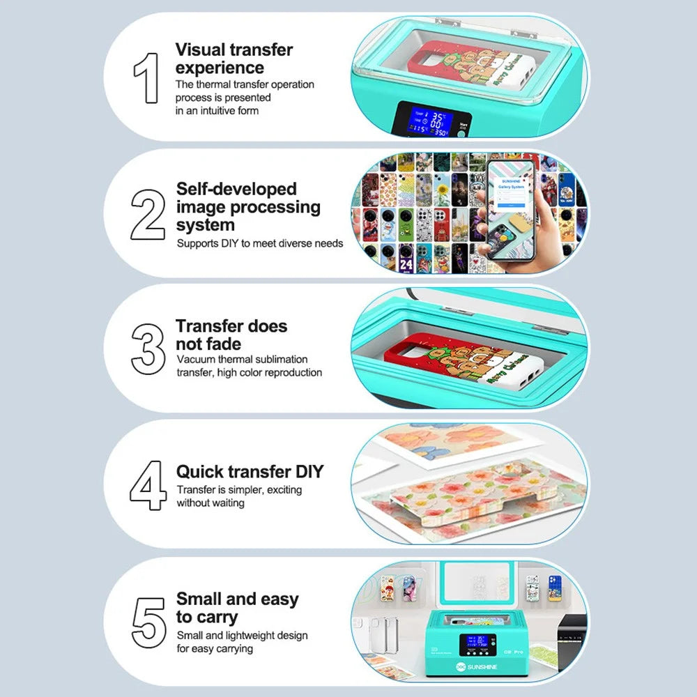 SUNSHINE C2 Pro 3D Thermal Transfer Machine Intelligent and Precise Control Visual Transfer Experience - EU Plug - 6