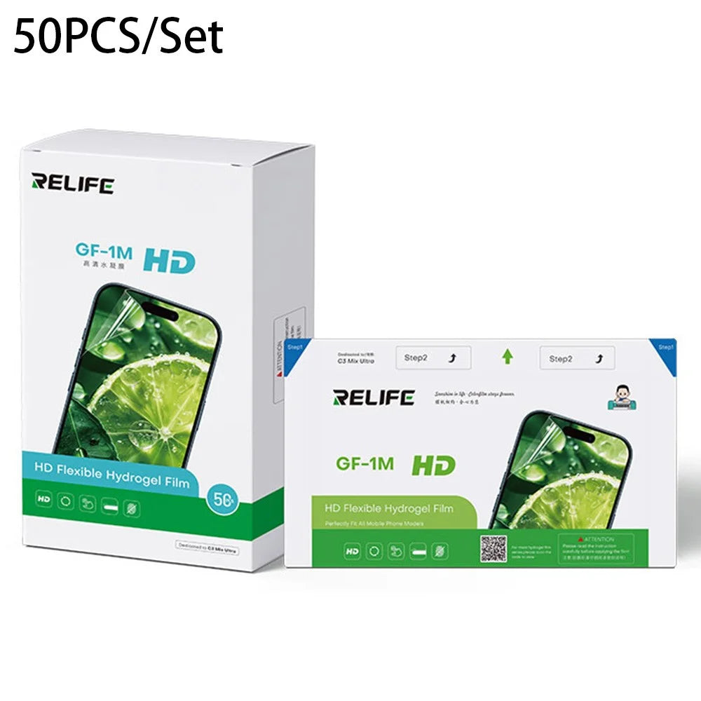 RELIFE GF-1M 50Pcs HD Flexible Hydrogel Film Full Coverage Anti-fingerprint Screen Protector (Work with SUNSHINE C3 Mix Ultra) - 1
