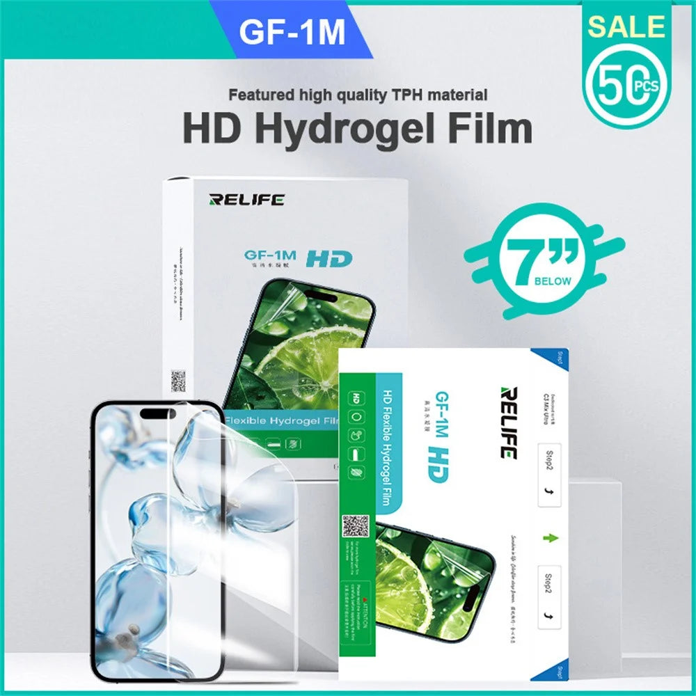 RELIFE GF-1M 50Pcs HD Flexible Hydrogel Film Full Coverage Anti-fingerprint Screen Protector (Work with SUNSHINE C3 Mix Ultra) - 2
