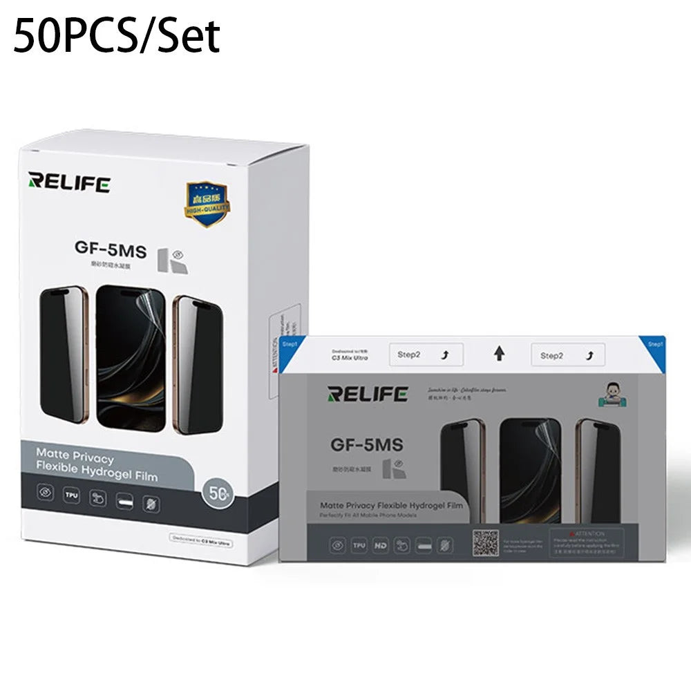 RELIFE GF-5MS 50Pcs Matte Privacy Hydrogel Film Anti-peep Full Screen Protector (Work with SUNSHINE C3 Mix Ultra) - 1
