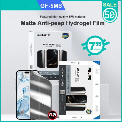 RELIFE GF-5MS 50Pcs Matte Privacy Hydrogel Film Anti-peep Full Screen Protector (Work with SUNSHINE C3 Mix Ultra) - 2