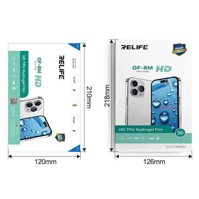 RELIFE GF-8M 50Pcs Full Coverage TPU HD Hydrogel Film Anti-fingerprint Screen Protector (Work with SUNSHINE C3 Mix Ultra) - 7