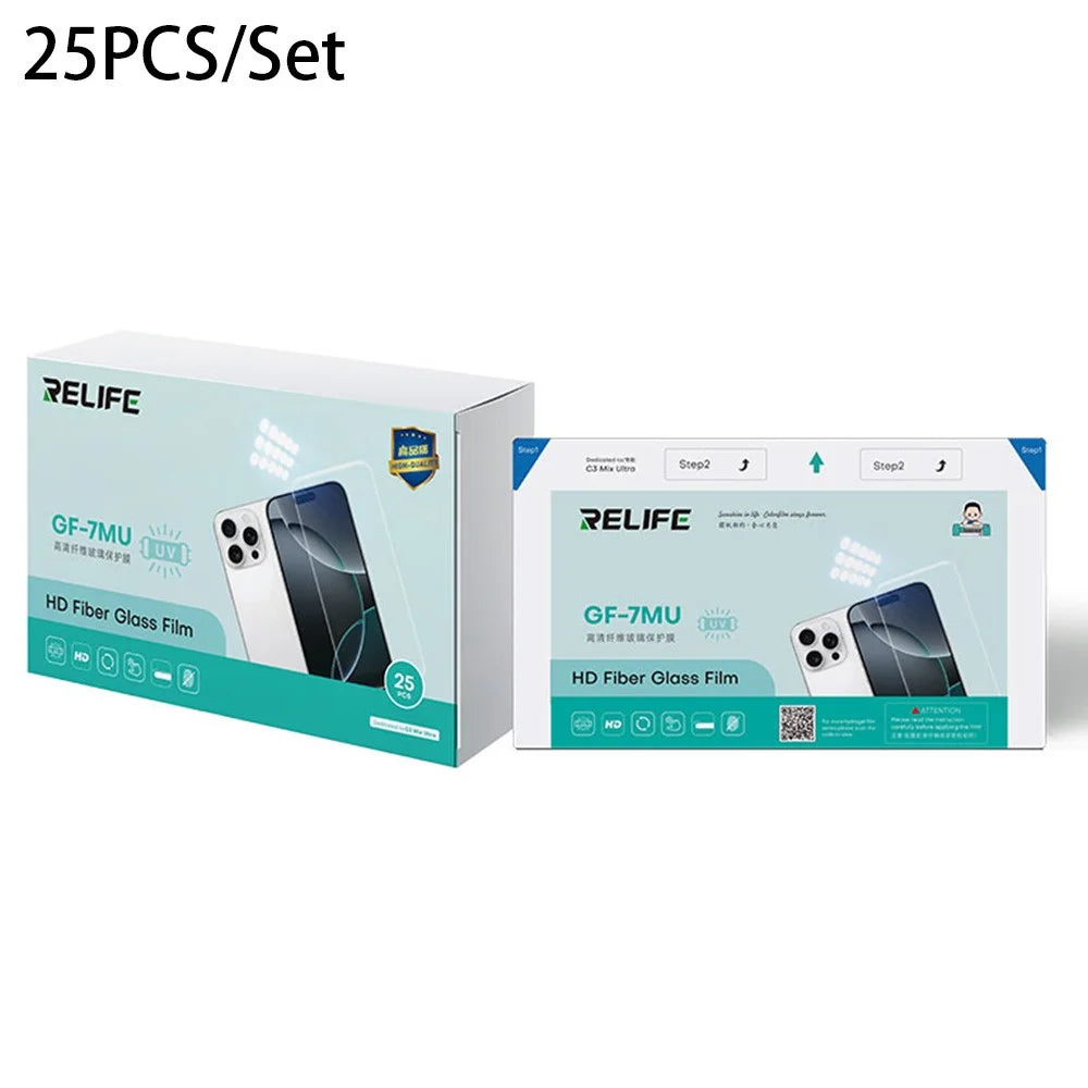 RELIFE GF-7MU 25Pcs UV Screen Protector Anti Scratch Full Coverage HD Fiber Glass Film (Work with SUNSHINE C3 Mix Ultra) - 1