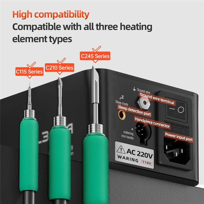 MEGA-IDEA BTL300A Multi-function Linear Soldering Station Digital Display Soldering Station - EU Plug - 6