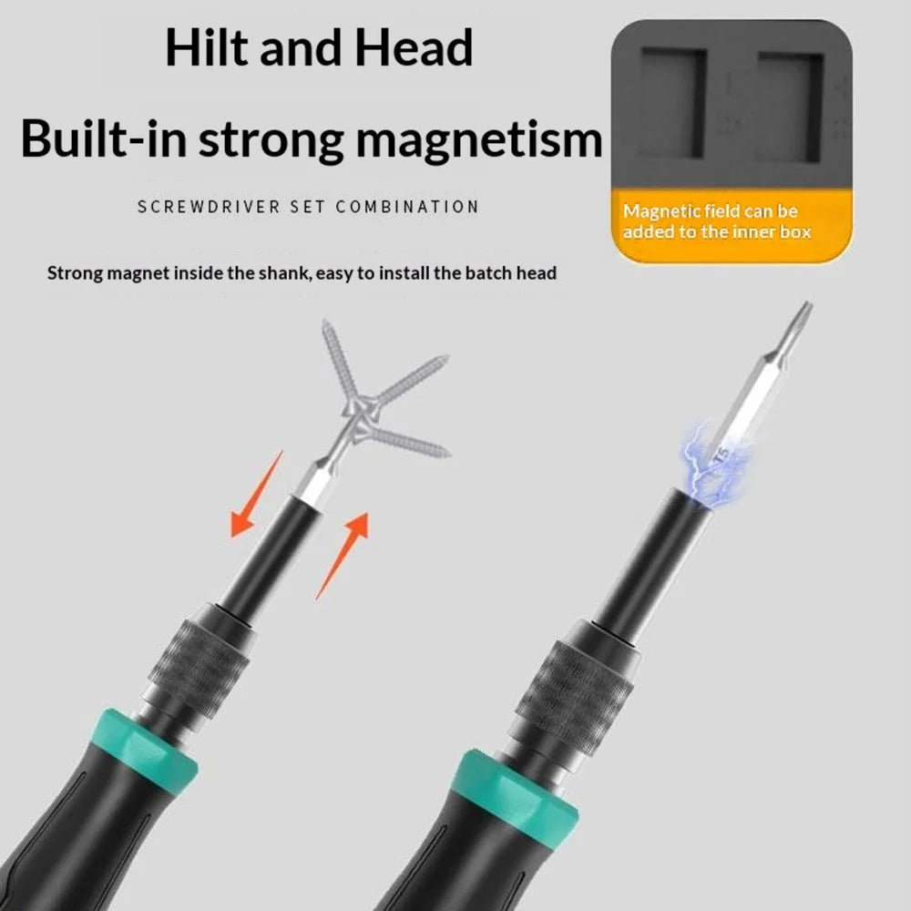 JIAFA MT-T152 152 in 1 Precision Screwdriver Set CRV Steel Magnetic Handle Repair Kit for Electronics - Black  /  Green - 4