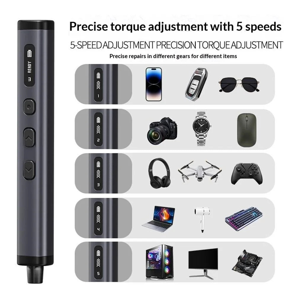JIAFA 78 in 1 Electric Screwdriver Set 5 Torque Gear LED Screen USB-C for Phone Repair - 3
