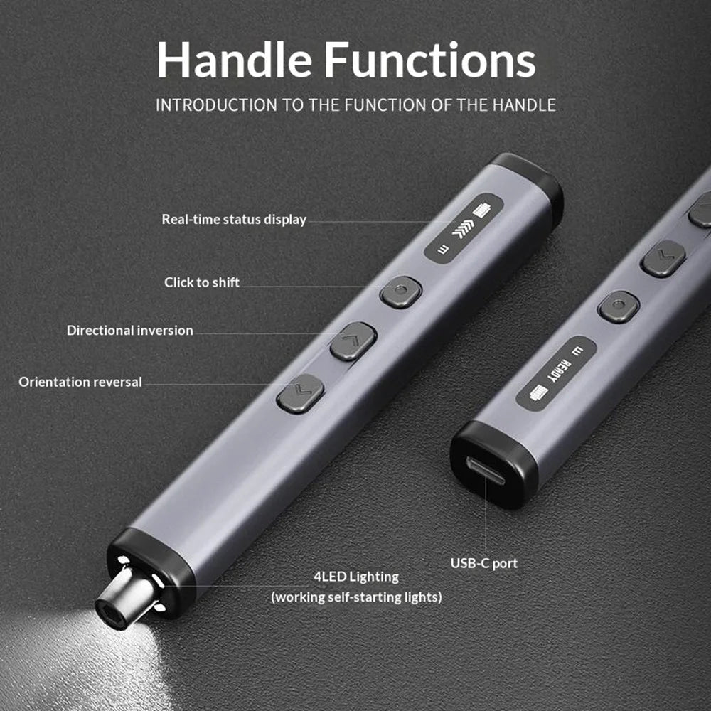 JIAFA 78 in 1 Electric Screwdriver Set 5 Torque Gear LED Screen USB-C for Phone Repair - 6