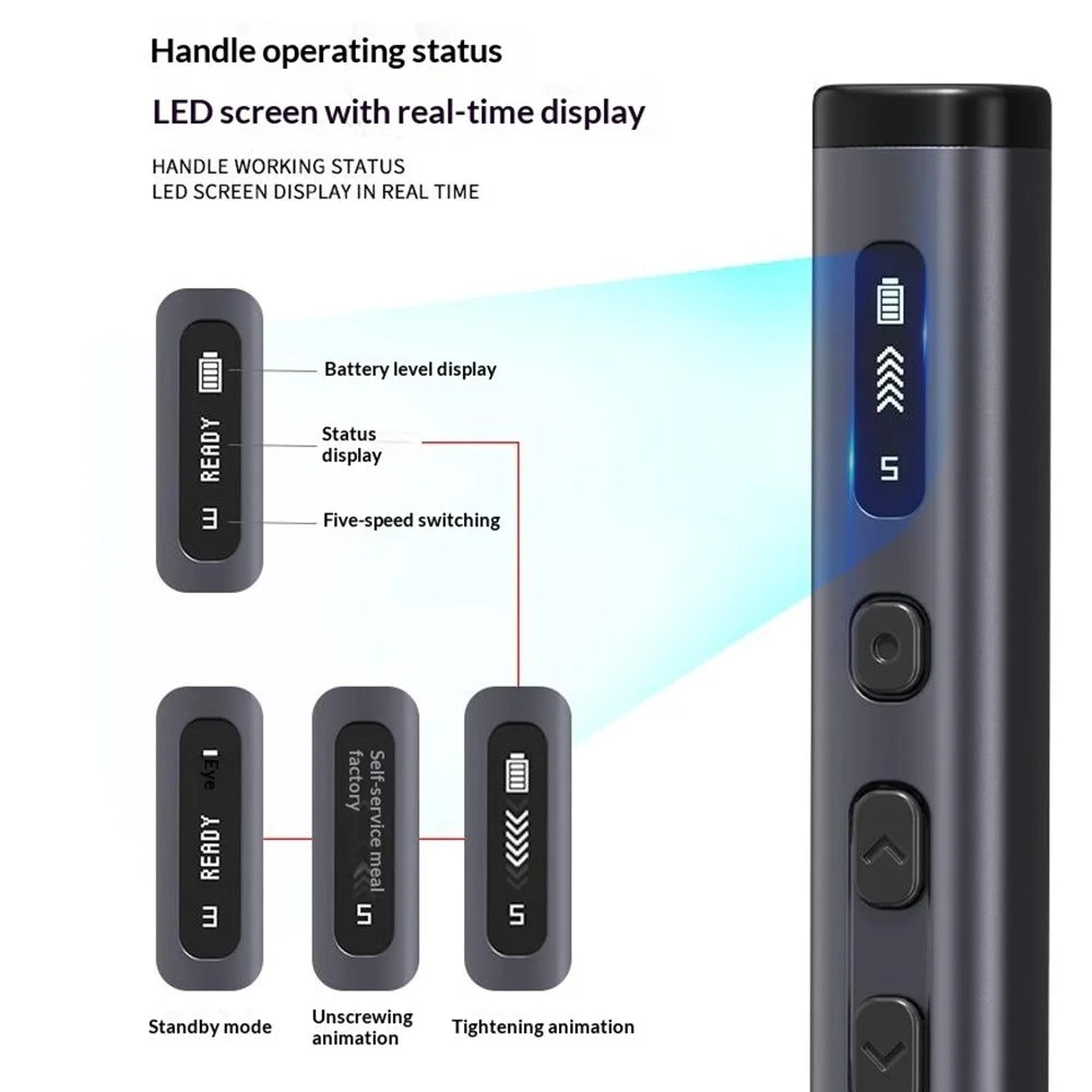 JIAFA 78 in 1 Electric Screwdriver Set 5 Torque Gear LED Screen USB-C for Phone Repair - 7