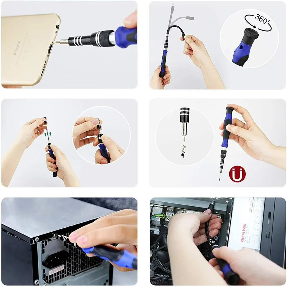 JIAFA 142 in 1 Electric Screwdriver Set Precision Repair Tools Kit with Bits for Phone Computer - 6