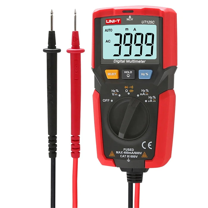 UNI-T UT125C Mini LCD Digital Multimeter DC/AC Voltage Current Meter NCV Capacitance Resistance Diode Tester Voltmeter Ammeter - 4