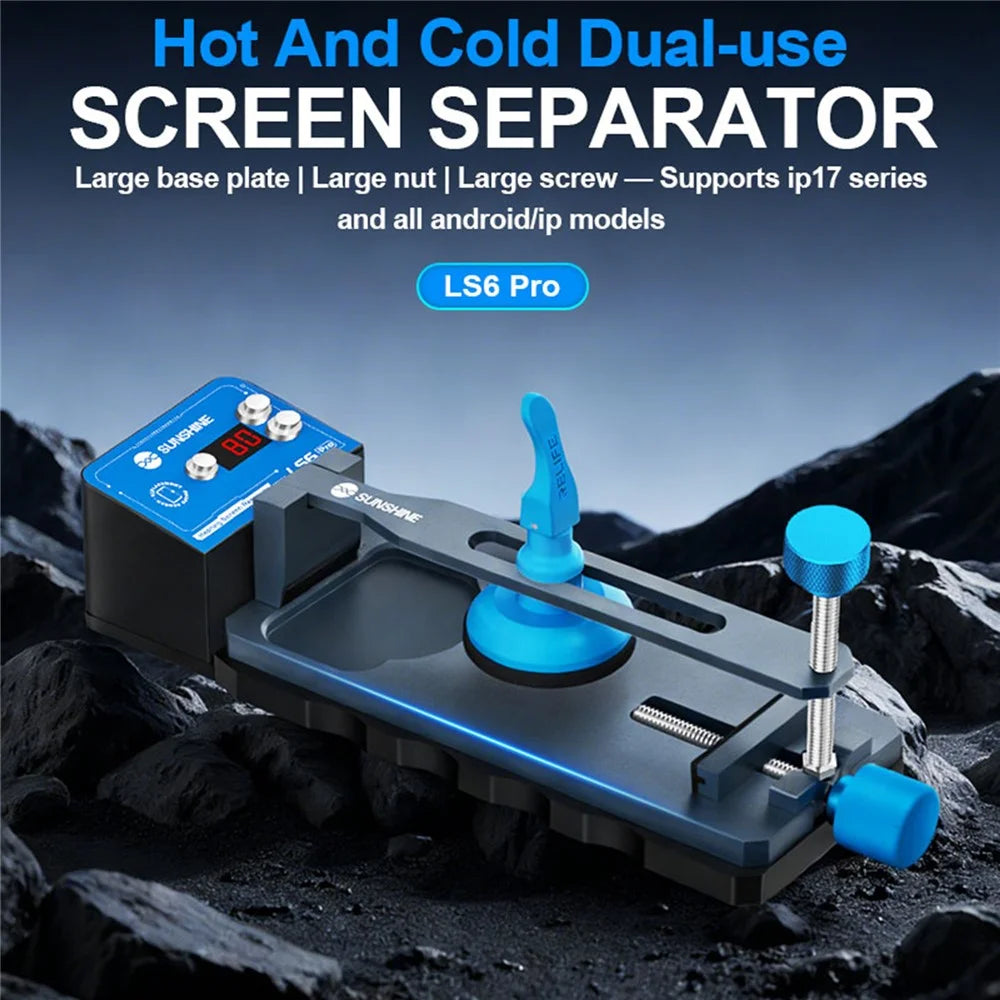 SUNSHINE LS6 Pro Hot Cold Screen Separator 0-80°C Adjustable Heating Plate Phone Repair Tool for iPhone 17 Seies Android - EU Plug - 2