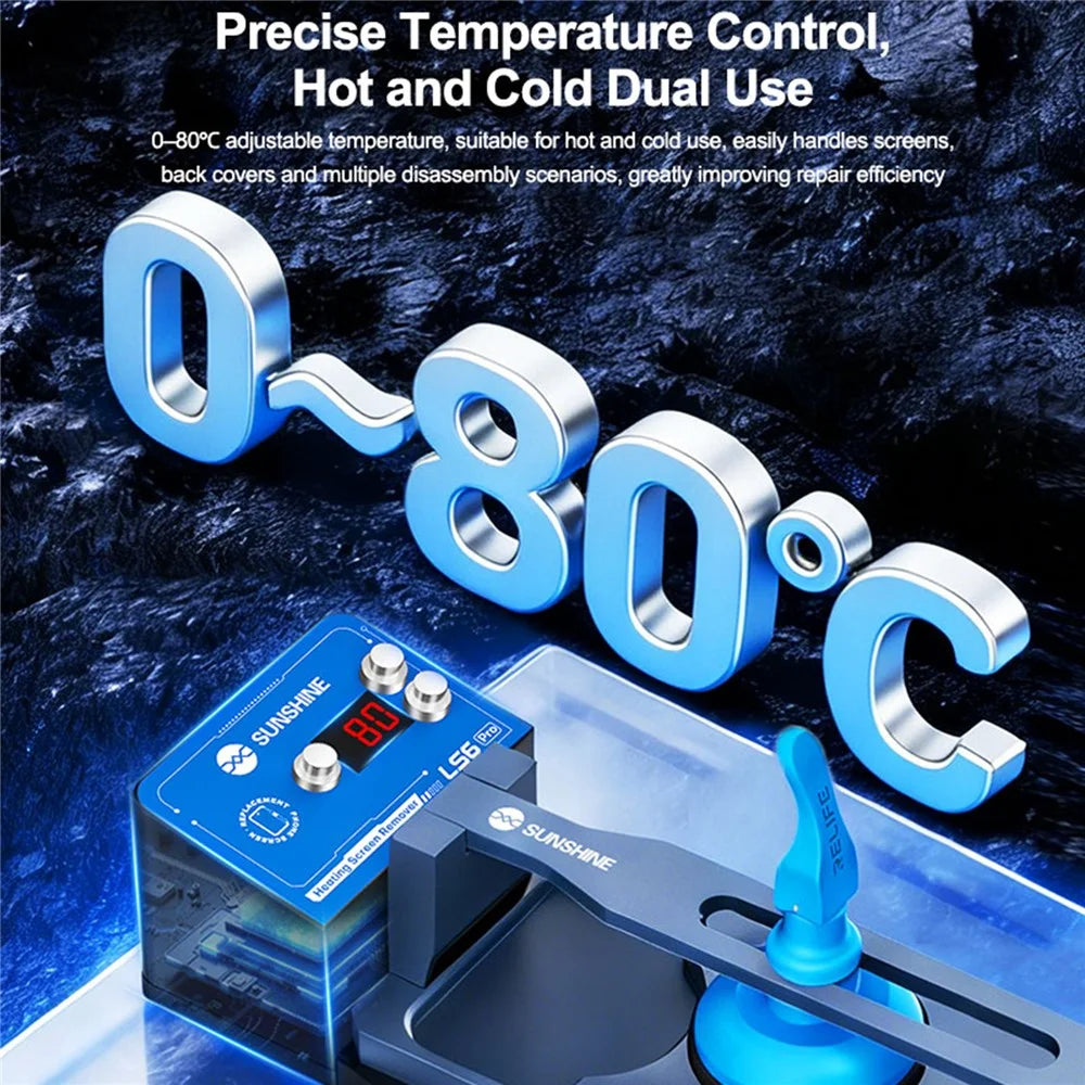 SUNSHINE LS6 Pro Hot Cold Screen Separator 0-80°C Adjustable Heating Plate Phone Repair Tool for iPhone 17 Seies Android - EU Plug - 3