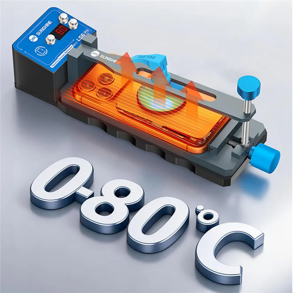 SUNSHINE LS6 Pro Hot Cold Screen Separator 0-80°C Adjustable Heating Plate Phone Repair Tool for iPhone 17 Seies Android - EU Plug - 7