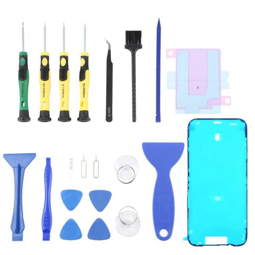 JF-8182 For iPhone 17 Pro Max 21 in 1 Precision Screwdriver Set Replacement Parts Battery Adhesive Tape Sticker + Middle Plate Frame Repair Tool Kit - 1