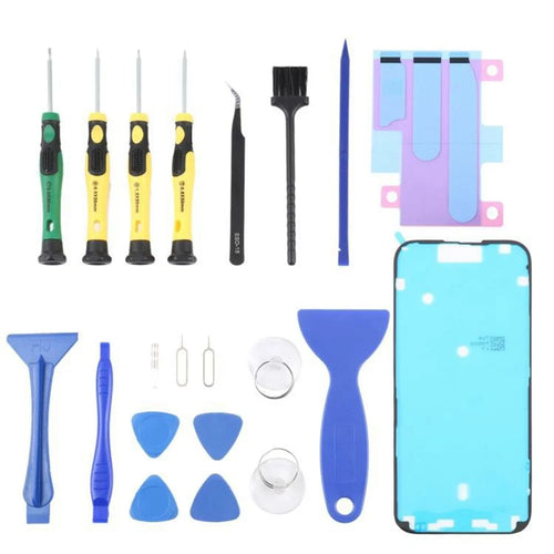 JF-8182 For iPhone 16 Pro Max 21 in 1 Precision Screwdriver Set Replacement Parts Battery Adhesive Tape Sticker + Middle Plate Frame Repair Tool Kit - 1