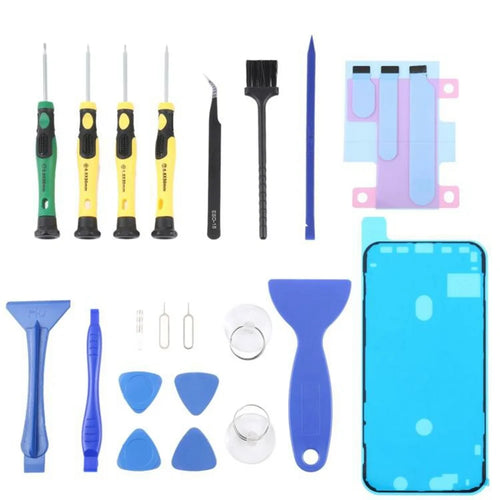 JF-8182 For iPhone 16 Pro 21 in 1 Precision Screwdriver Set Replacement Parts Battery Adhesive Tape Sticker + Middle Plate Frame Repair Tool Kit - 1