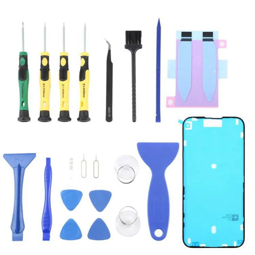 JF-8182 For iPhone 16 Plus 21 in 1 Precision Screwdriver Set Replacement Parts Battery Adhesive Tape Sticker + Middle Plate Frame Repair Tool Kit - 1