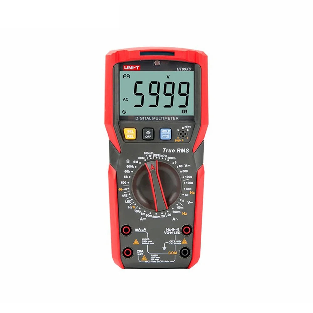 UNI-T UT89XD Digital Multimeter Handheld 6000 Counts LCD Display True RMS Measure Capacitance LED Test Frequency Diode Tester - 1
