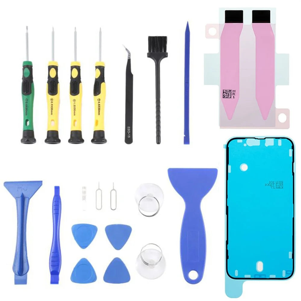 JF-8182 For iPhone 14 21 in 1 Precision Screwdriver Set Replacement Parts Battery Adhesive Tape Sticker + Middle Plate Frame Repair Tool Kit - 1