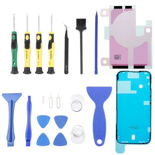 JF-8182 For iPhone 14 Pro 21 in 1 Precision Screwdriver Set Replacement Parts Battery Adhesive Tape Sticker + Middle Plate Frame Repair Tool Kit - 1